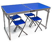 Великий стіл валіза посилена 120 на 60 см для пікніка Складані столики для пікніка 4 стільці