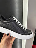 Кросівки жіночі LV чорні на білій підошві демісезонні осінь весни з натуральної шкіри, фото 7
