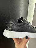 Кросівки жіночі LV чорні на білій підошві демісезонні осінь весни з натуральної шкіри, фото 5