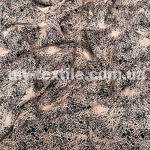 Штапель прінтованний Бризки чорні на бежевому