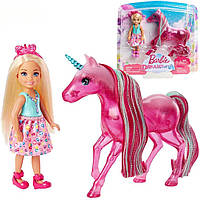 Набор Барби, Челси и Единорог, Дримтопия, 14 см - Chelsea Doll and Unicorn, Barbie