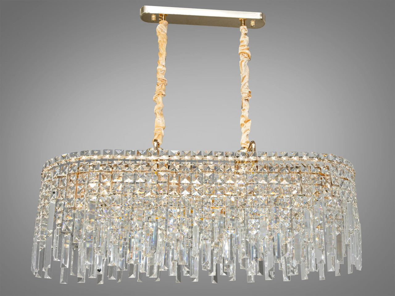 Сучасна кришталева овальна люстра 9708-800x350SG, фото 1
