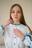 Біла сукня вишиванка FOLK на ґудзиках з поясом  арт. 4638, фото 5