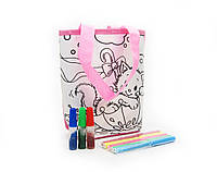 Сумка раскраска 2044 с набором фломастеров и глиттерным клеем