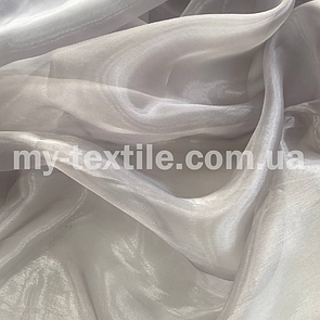 Тканина органза прозора з переливом 150 см однотон Світло-сірий