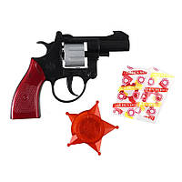 Іграшковий револьвер із пістонами та значком "DENA" Golden Gun 238GG