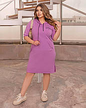 Плаття з двонитки з капюшоном весна-осінь розмір батал, фото 4