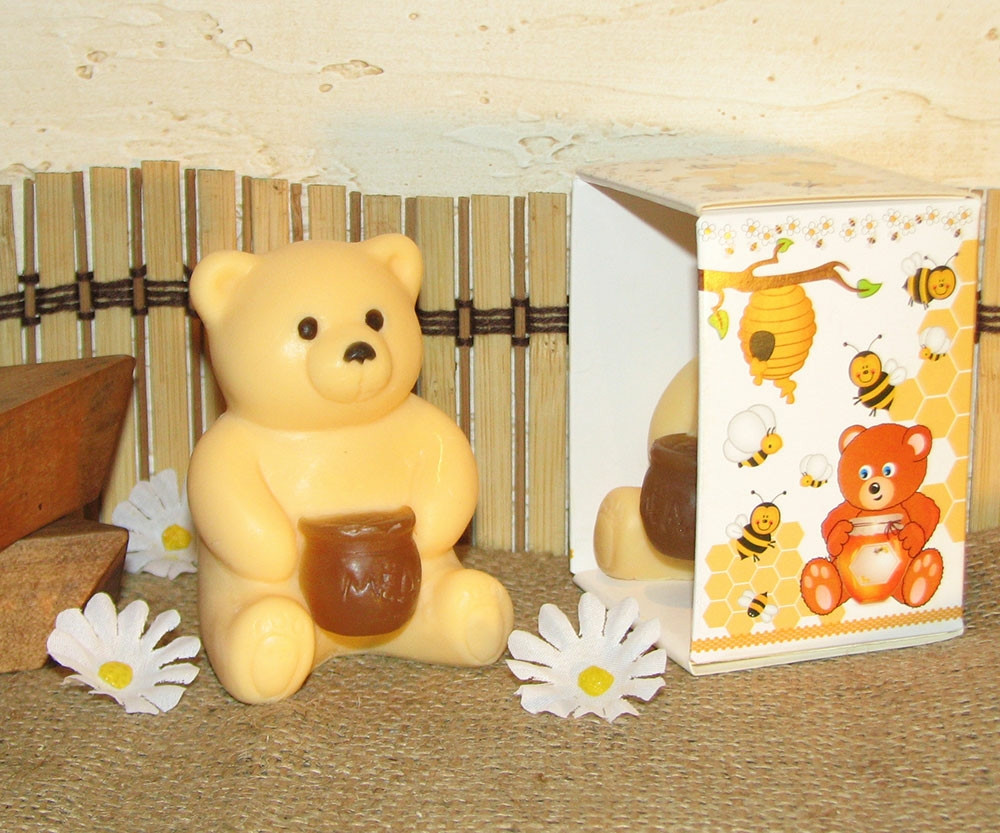 Мило ручної роботи "Медведик з бочонком меду", фото 1