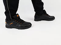 Кросівки чоловічі весна осінь чорні з помаранчевим Adidas Terrex. Чоловіче взуття чорне Адідас Терекс на весну