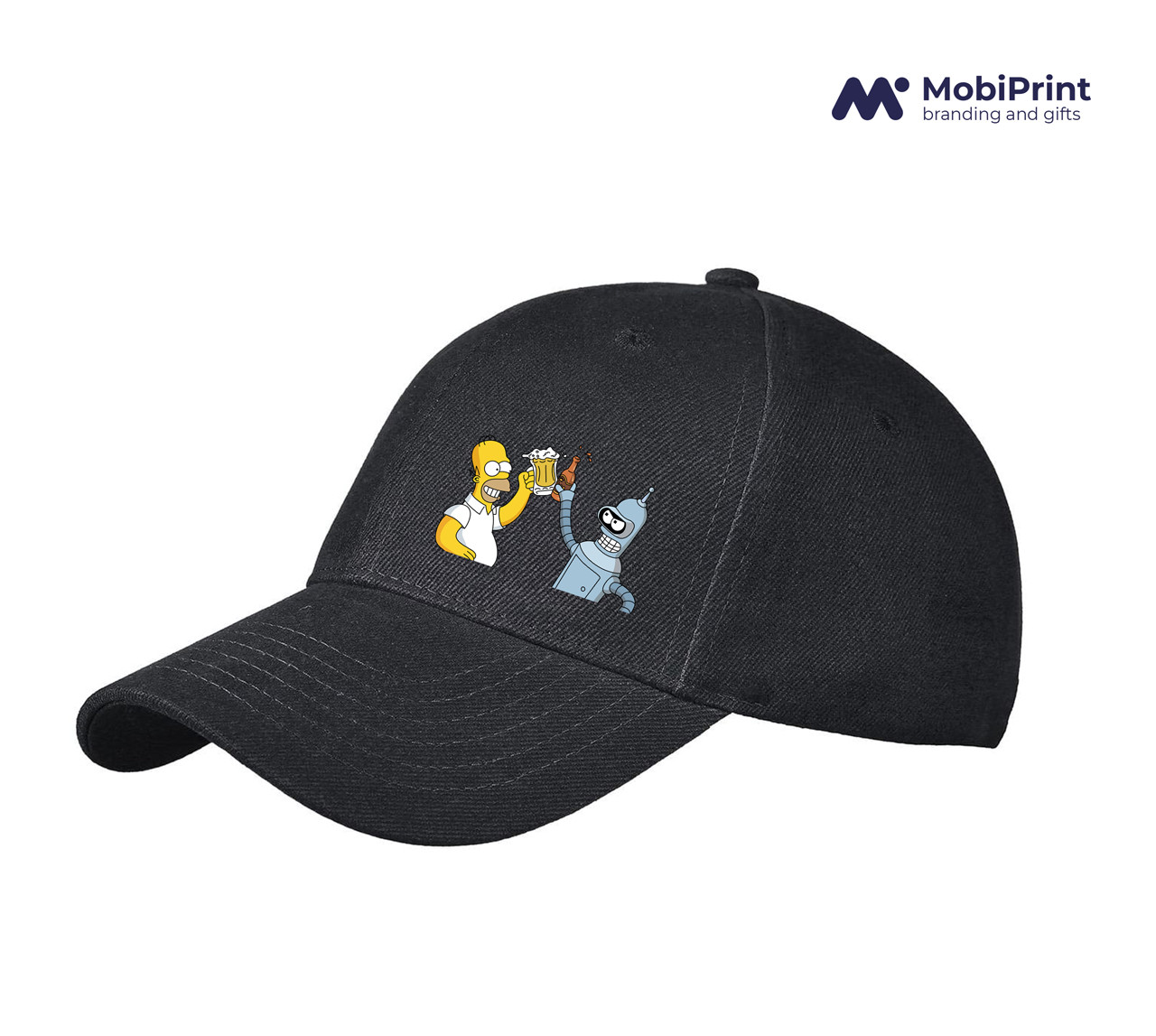 Кепка Champion з принтом Бендер Футурама Гомер Симпсоны Чорний