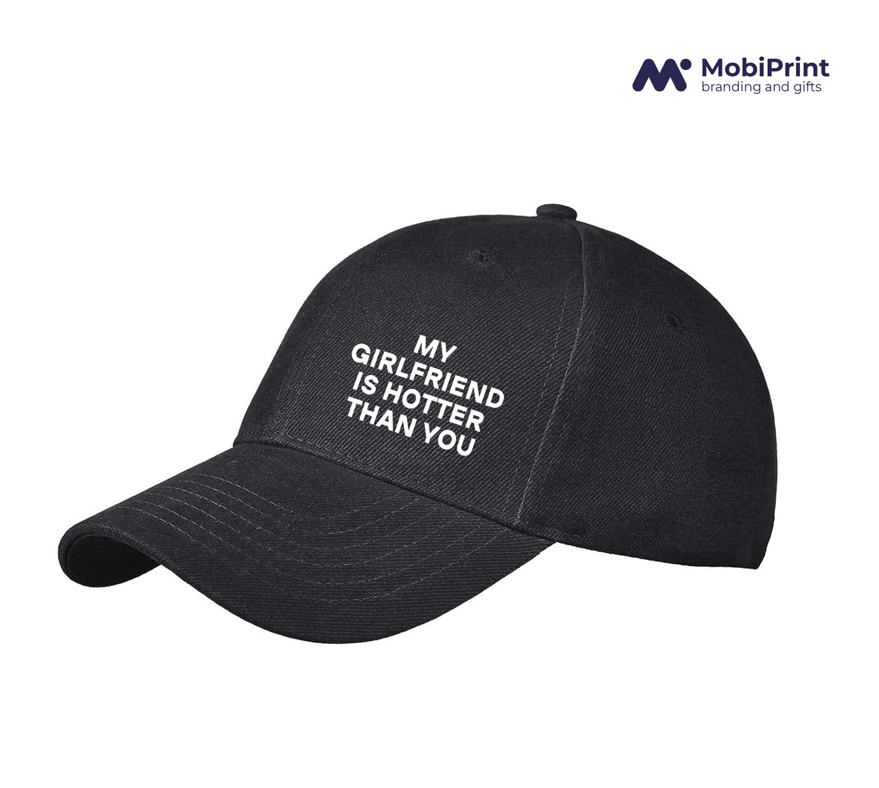 Кепка Champion з принтом My girlfriend hotter than you Чорний, фото 1