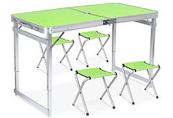 Мобільні складані столи 120 на 60 см Кемпінговий стіл зі стільцями Стіл і стільці для пікніка