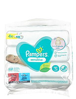 Детские влажные салфетки Pampers Sensitive 208 шт (4х52 шт) с первых дней