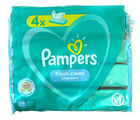 Детские влажные салфетки Pampers Fresh Clean 208 шт (4х52 шт) с первых дней