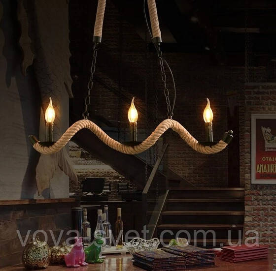 Стельовий світильник [ LOFT spiral jute ]