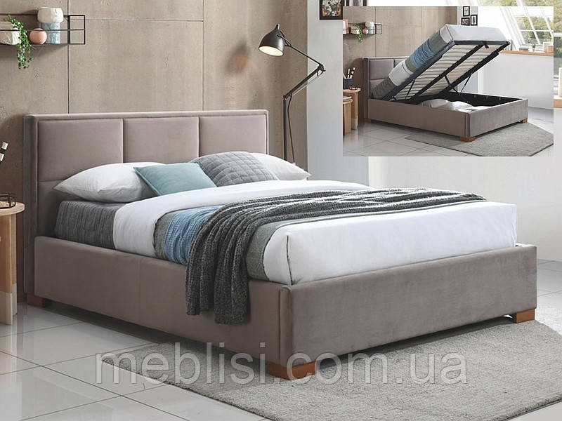 Ліжко з нішею 160 бежевий MAISON VELVET 160X200 tap.40 (Польша Signal)