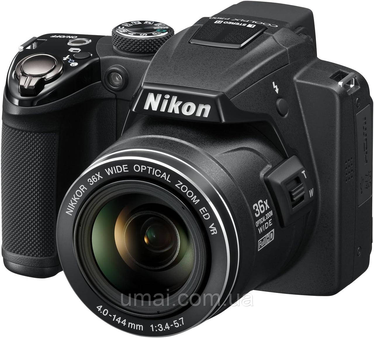 Фотоаппарат Nikon Coolpix P500 36x ZOOM 12.1MP f/3.4-5.7 ED VR Full HD Гарантия 24 месяцев + 64GB SD Card - фото 1 - id-p2183965030
