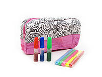 Пенал раскраска 2037 с набором фломастеров и глиттерным клеем