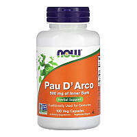 Кора муравьиного дерева NOW Pau D'Arco 500 mg of Inner Bark (100 вега-капс)