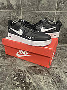Кросівки Nike Air Force black/white (шкіра)