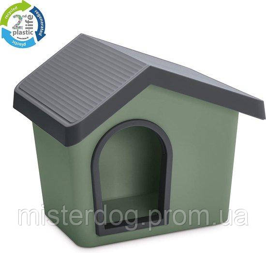 Будка будиночок для собак і кішок Imac Zeus 50 зелена/чорна 53*46*47,6 см