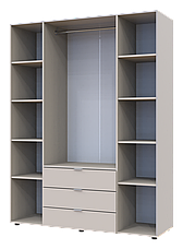 Розпашна шафа для одягу Гелар Doros колір Кашемір 4 двері ДСП 155х49,5х203,4 (807377634), фото 3