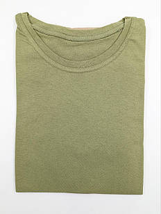 Футболка чоловіча однотонна базова бавовна МЕРКУРІЙ колір світла олива