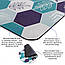 Вологопоглинаючий придверний килимок на гумовій основі Бірюзові стільники Листя 38х58смх3мм діатомітовий, фото 6