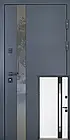 Вхідні двері Abwehr 506 Nordi Glass Defender фарба порошкова сіра RAL 7021T / біла