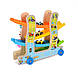 Дерев'яна іграшка "Трек" MD2594 каталка, машинки 4 см 3 шт., шестерні, фото 2