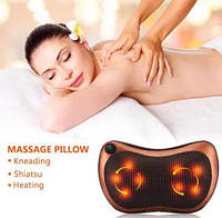 MASSAGE PILLOW масажер подушка для спины м шеи, 8 массажных ролика для тела, Массажер портативный для шеи