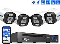 Комплект Видеонаблюдения 8Мп (4К) 4 IP камеры + регистратор + кабель