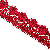 Мереживо макраме 8,0 см колір - червоний