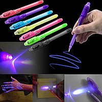 Ручка з невидимим чорнилом та ультрафіолетовим ліхтариком / Дитяча шпигунська ручка
