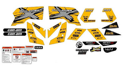 Комплект наклейок жовтих на квадроцикл BRP Can Am G1