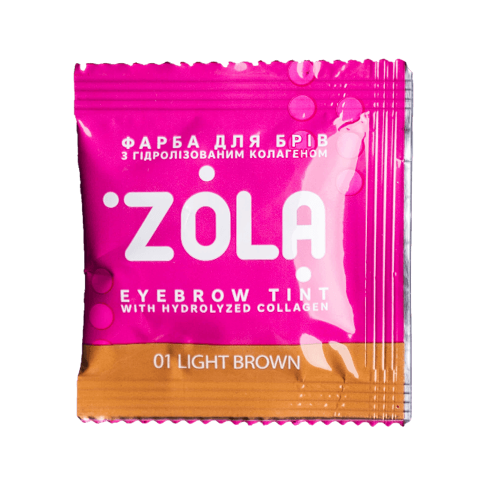 Фарба для брів із колагеном в саше ZOLA Collagen 01, світло-коричнева, 5 мл