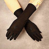 Сонцезахисні рукавички з вишивкою, Чорного кольору 30см