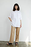 Жіноча рубашка oversize Finn Flare S21-11076-201 біла XS, фото 2