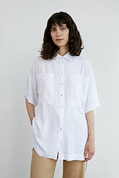 Жіноча рубашка oversize Finn Flare S21-11076-201 біла XS