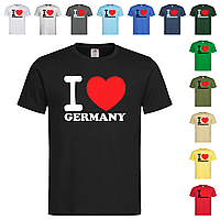 Черная мужская/унисекс футболка I love Germany (26-4-1)