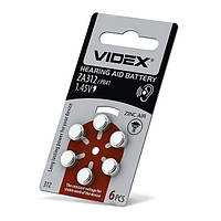 Батарейки для слуховых аппаратов Videx ZA312 PR41 6шт