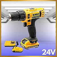 Аккумуляторная дрель-шуруповерт DeWalt Мощный ударный шуруповерт 24 В Шуруповерт с кейсом Деволт gld