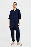 Жіноча рубашка oversize Finn Flare S21-11076-101 синя XS, фото 3