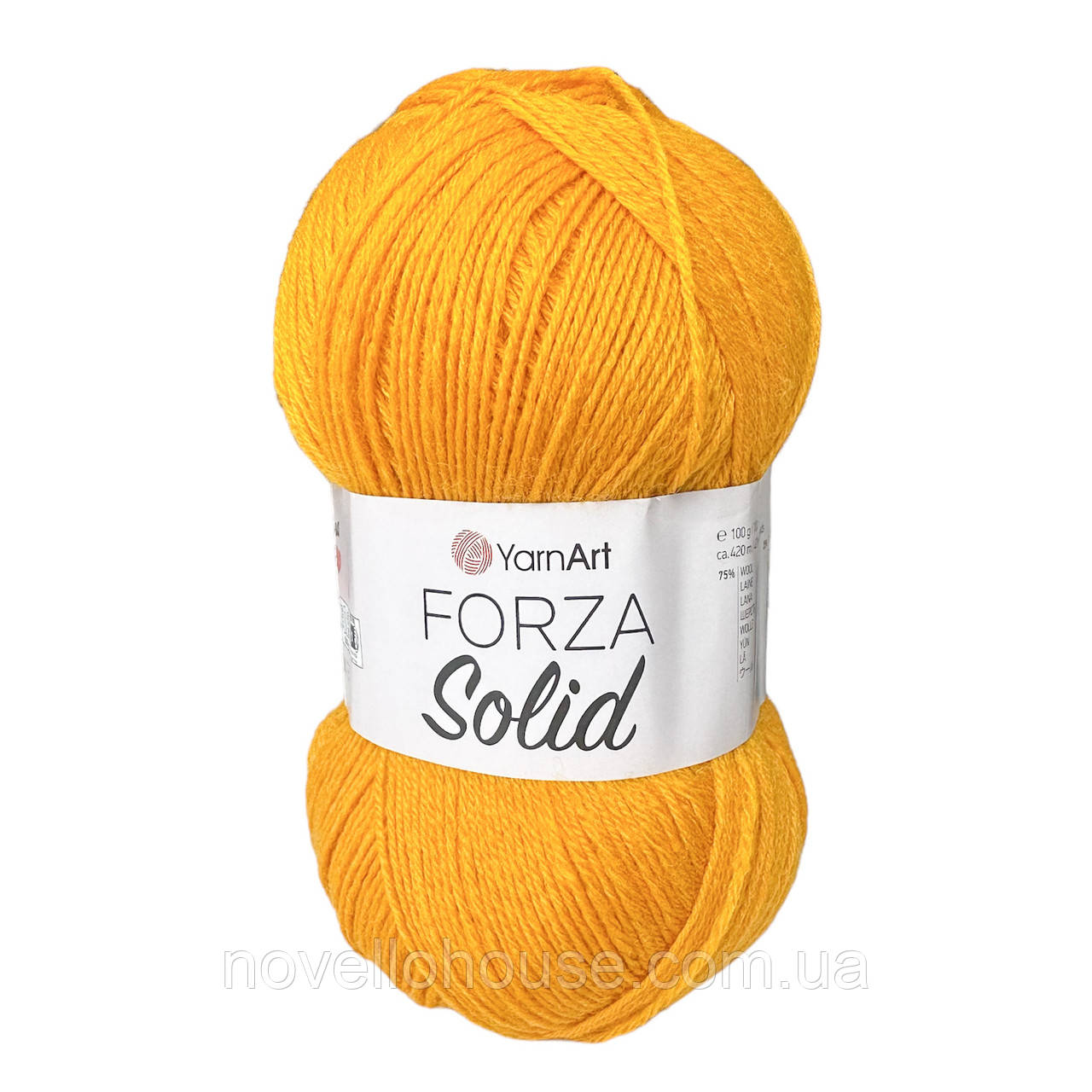 YarnArt FORZA SOLID (Форза Солід) № 4610 жовтий (Пряжа напіввовна, нитки для в'язання)