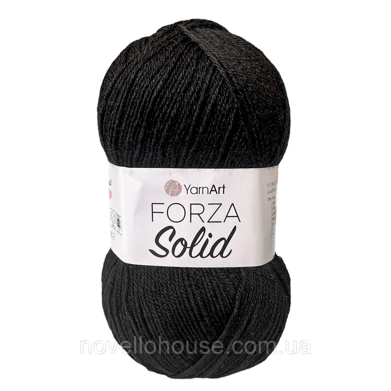 YarnArt FORZA SOLID (Форза Солід) № 4621 чорний (Пряжа напіввовна, нитки для в'язання)