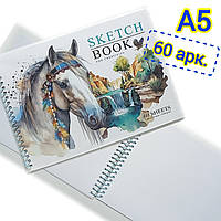 Альбом для малювання Sketchbook / A5 / 60 аркушів / 120г/м² / скетчбук на спірали / N9588