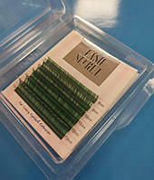 Ресницы для наращивания Lash Secret mini MIX (8-13) изгиб D толщина 0.07мм зелёный цвет
