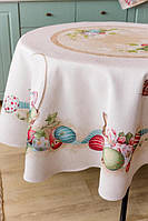 Пасхальная скатерть на стол круглая Веснянка Dх180 см