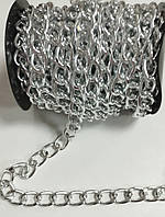 Декоративная цепь для бижутерии, сумок, одежды 2,8*12*14 мм серебро