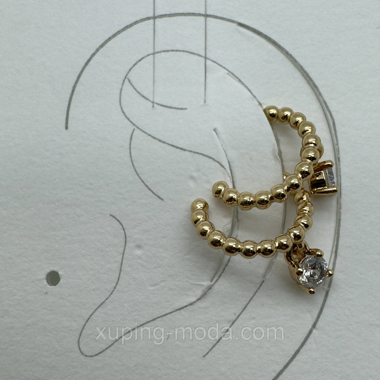 Кафи 2 шт ксюпінг. 11 мм. 18 к, фото 1